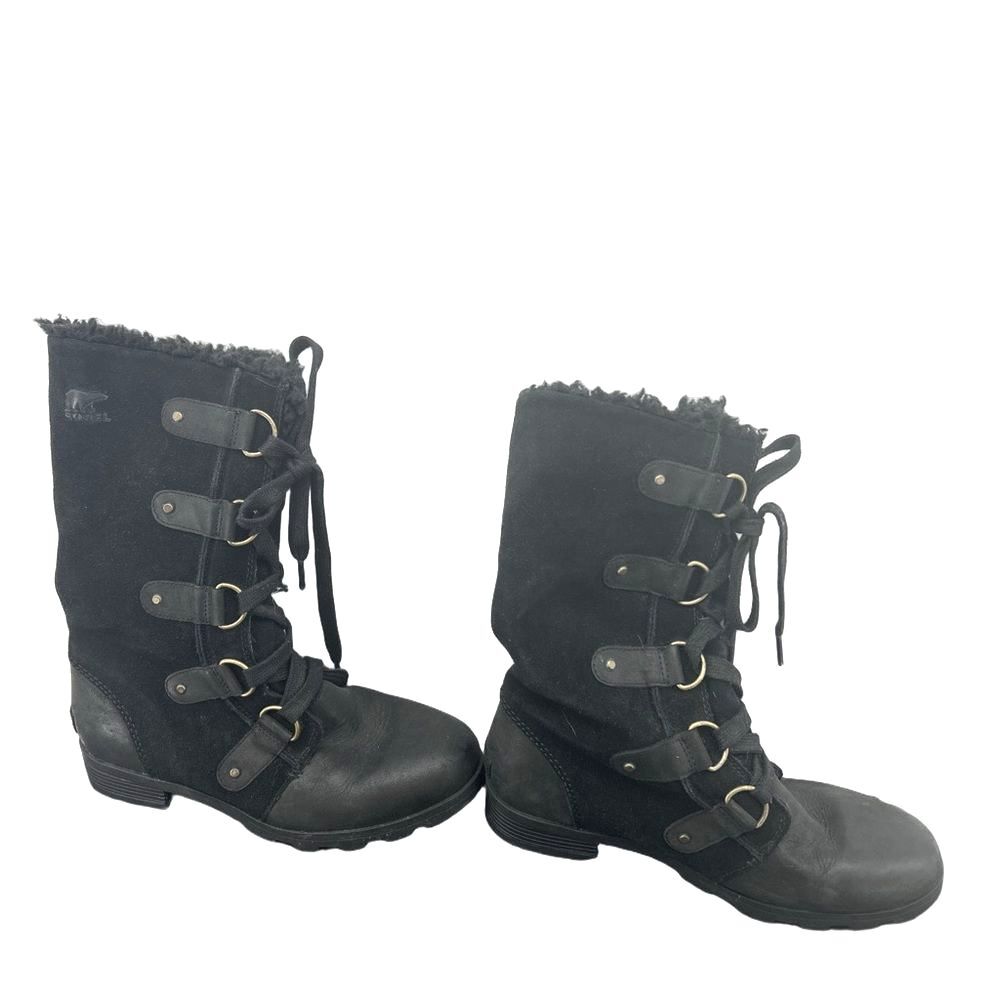 Sorel Emelie Women's Black Lace-Up Boots Gorpcore